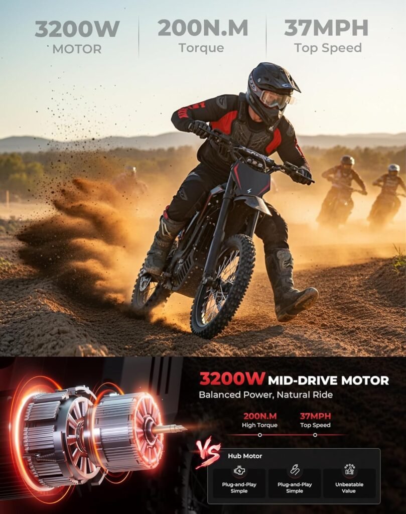 Skeri electric dirt bike for adults riding on dirt terrain