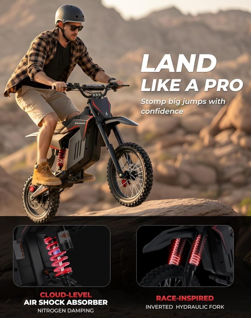 Skeri off-road electric dirt bike hydraulic brakes and dual suspension