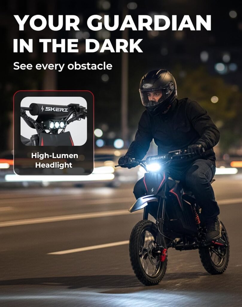 Skeri off-road electric bike with LED headlight and digital display
