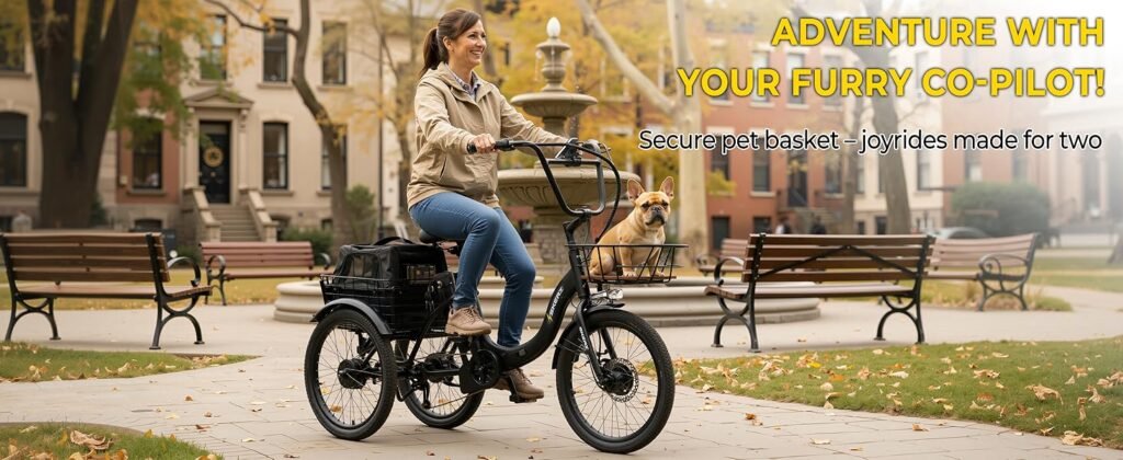 Skeri electric tricycle pet friendly
