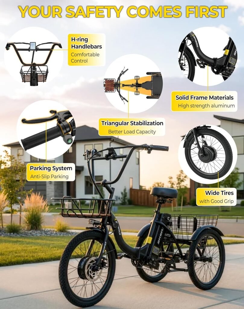 Skeri electric trike three wheel stability design