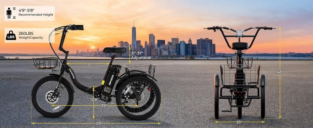 Skeri folding electric trike size